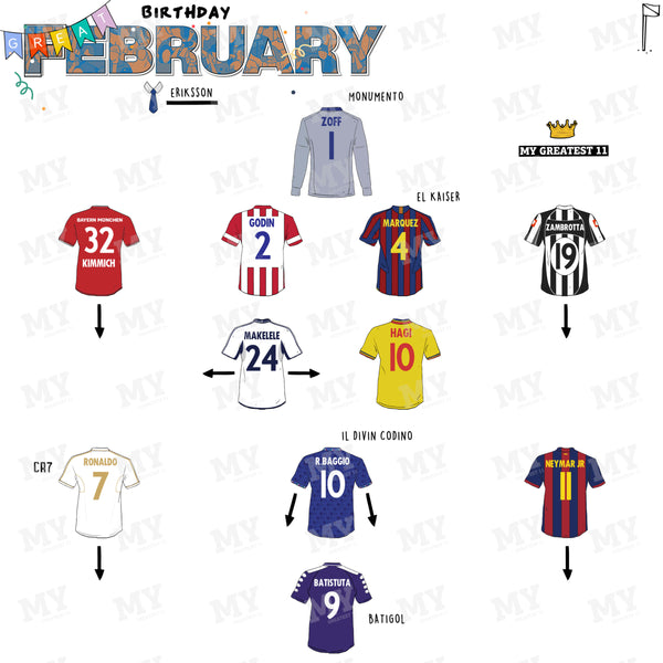 The Greatest XI: Born in February Print