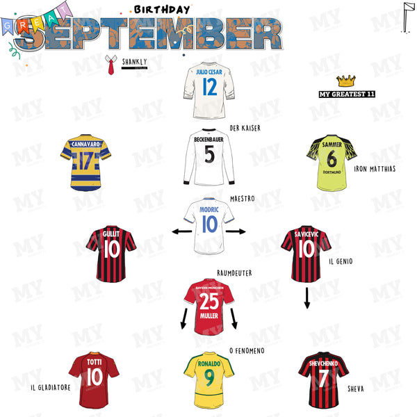 The Greatest XI: Born in September Print