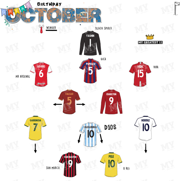 The Greatest XI: Born in October Print