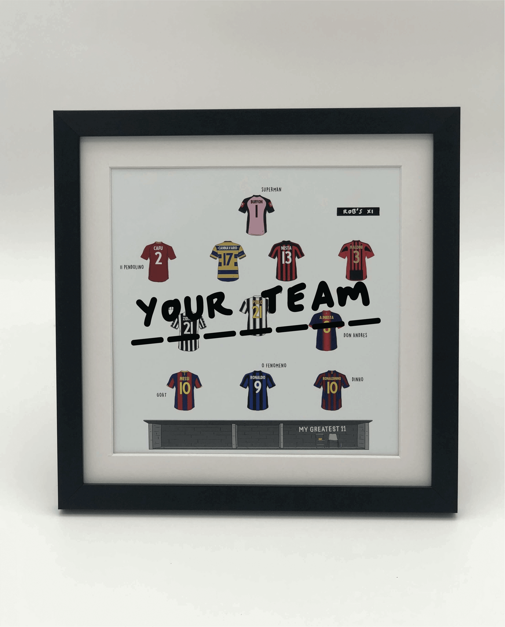 *UK Only* 11x11 Black Wooden Frame with Print