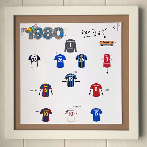 The Greatest Footballers Born in 1980 Team Print