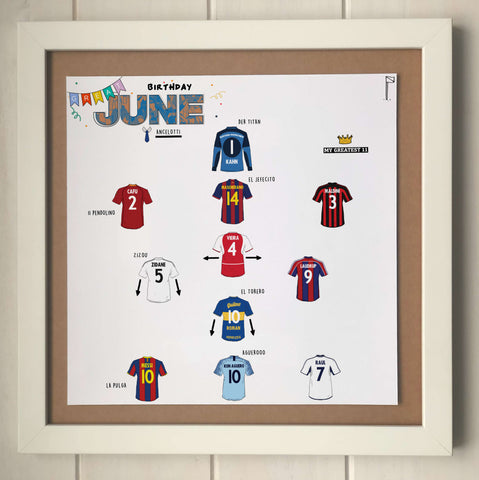 The Greatest Footballers Born in June Print
