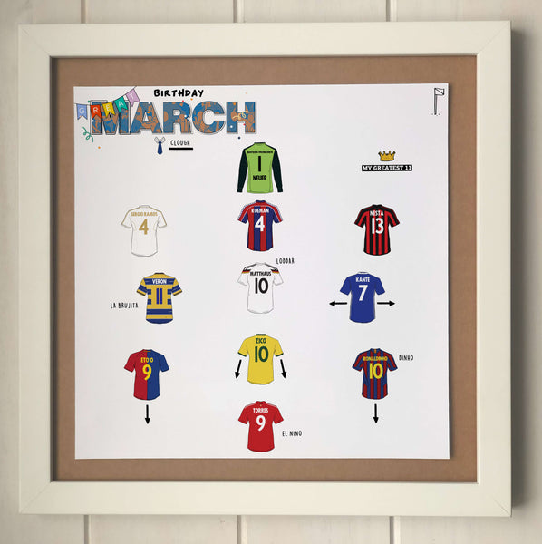 The Greatest Footballers Born in March Print