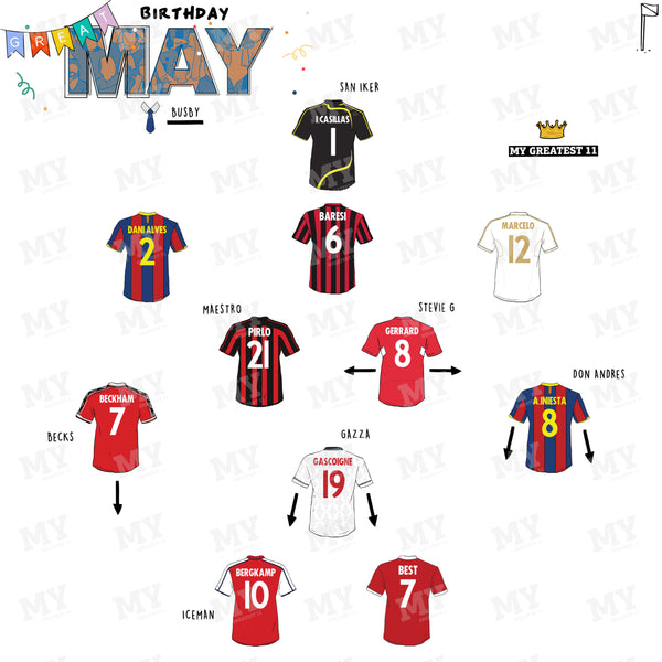 The Greatest Footballers Born in May Print