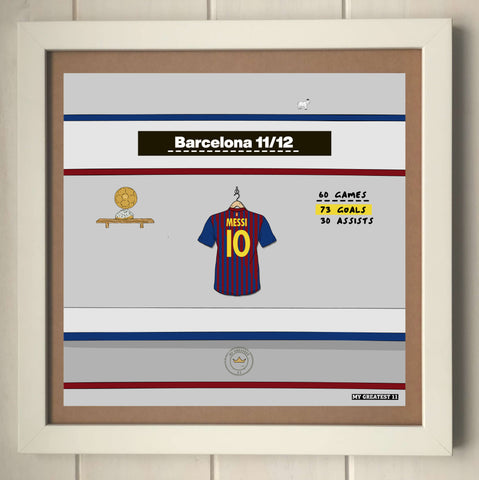 Lionel Messi's Incredible 11/12 Season at Barcelona Print