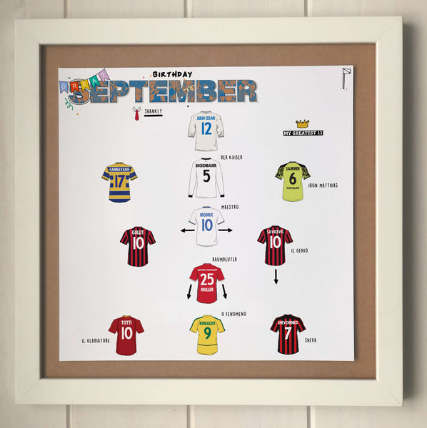 The Greatest Footballers Born in September Print
