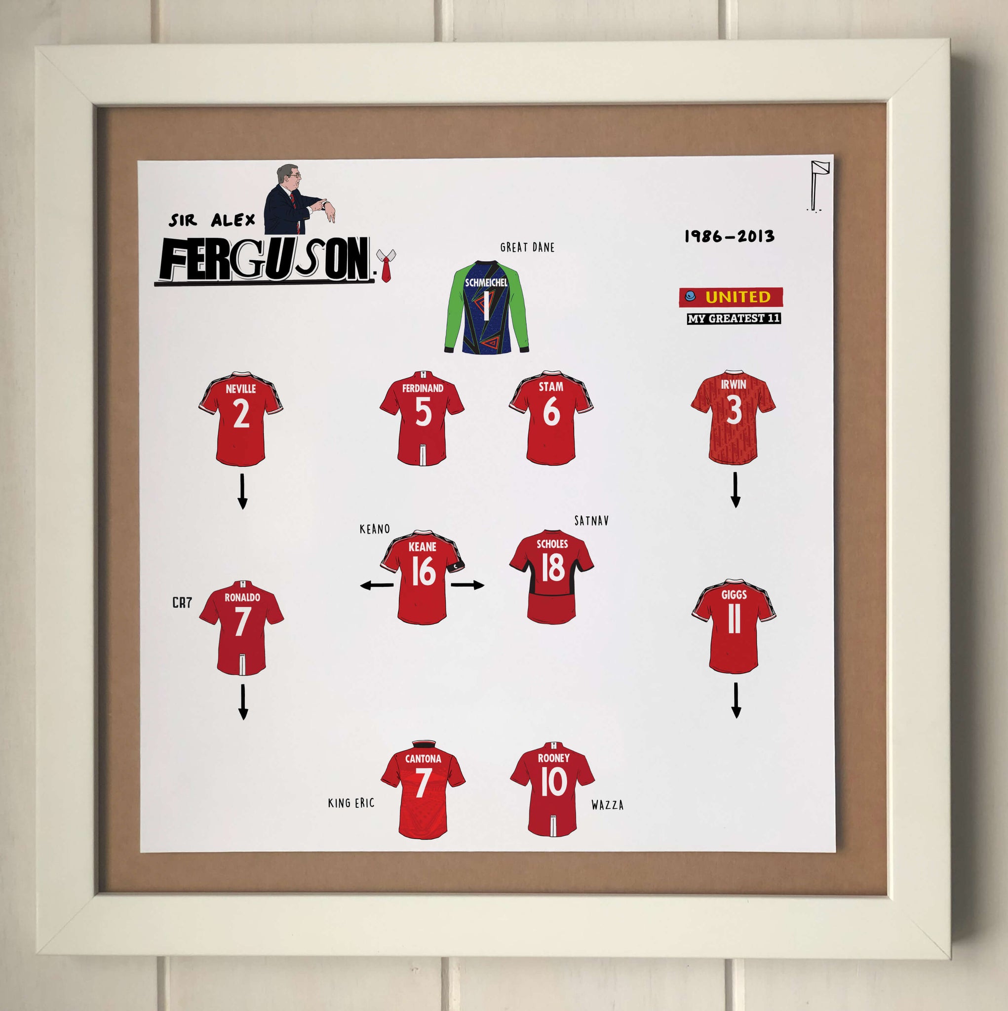 Sir Alex's Greatest Man Utd Team Print