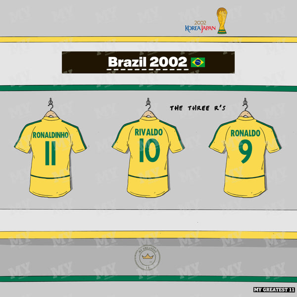 Ronaldinho, Rivaldo & Ronaldo 2002 World Cup Brazil Print