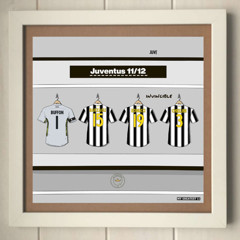 Juventus 11/12 Invincible Back 4: Buffon, Barzagli, Bonucci & Chiellini Print