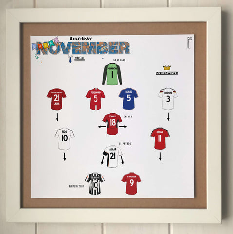 The Greatest Footballers Born in November Print