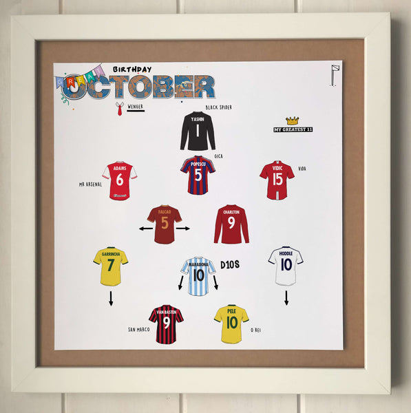 The Greatest Footballers Born in October Print